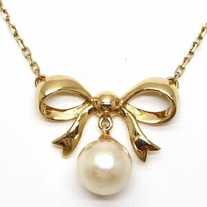 MIKIMOTO(ミキモト)◆K18 アコヤ本真珠ネックレス◆J 約4.1g 約40.0cm necklace jewelry ジュエリー パール pearl EB8/EB8