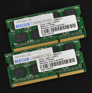 4GB (2GB 2枚組) PC3-8500S DDR3-1066 S.O.DIMM 204pin 2Rx8 ノートPC用メモリ 16chip SDY1066-2G 2G 4G Core2系対応可能 (管:SB0003 x2s