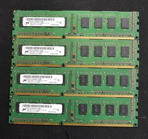 2GB 4枚組 (合計 8GB) PC3-12800 PC3-12800U DDR3-1600 240pin non-ECC Unbuffered DIMM 1Rx8 MT Micron (管:SA5628