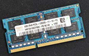 4GB 1枚 PC3L-12800S DDR3-1600 S.O.DIMM 204pin 2Rx8 1.35V 低電圧対応 1.5V対応 HYNIX 4G (管:SB0125