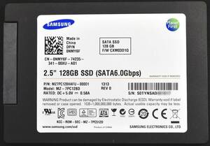 Samsung MZ7PC128HAFU-000D1 128GB SATA MLC 2.5インチ 7mm (使用時間:17360H) (Read:30475G Write:6400G) (管:SS05