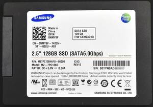 (送料無料) Samsung MZ7PC128HAFU-000D1 128GB SATA MLC SSD 2.5インチ 7mm (使用時間:12510H) (Read:35450G Write:6860G) (管:SS15