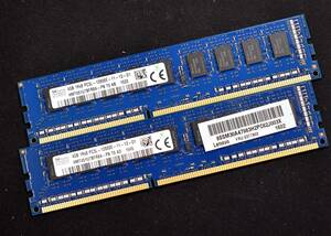 8GB (4GB 2枚組) PC3L-12800E DDR3L-1600 ECC 1.35/1.5V 1Rx8 240pin ECC Unbuffered DIMM SK-HYNIX 低電圧対応 (管:SA5624