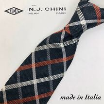 NICKYニッキーN.J.CHINI チェック イタリア シルク_画像1