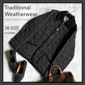 【Traditional Weatherwear】トラディショナルウェザーウェア WAVERLY SPORT 中綿キルティングジャケット ペンシルチェック 38サイズ