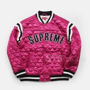 SUPREME Quilted Satin Varsity Jacket