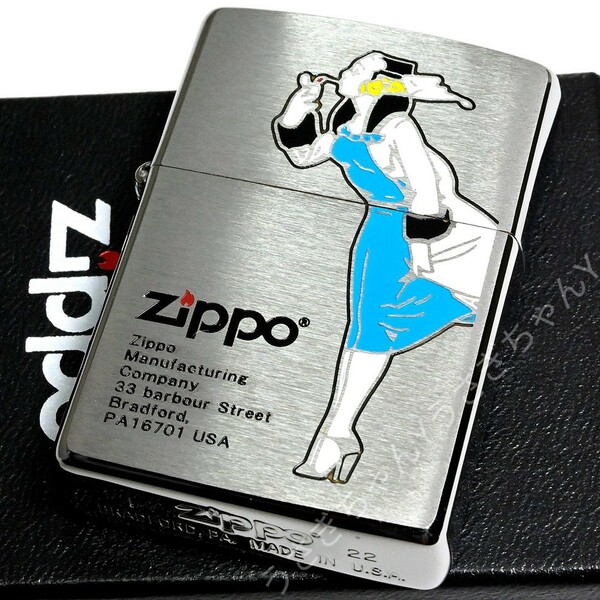 zippo☆ウィンディ/ブルー☆レトロスタイル☆シルバー☆ジッポ ライター