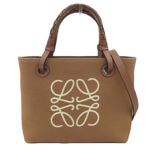 Loewe Loewe Anagram Tote Bag Mini 2way Bag Canvas/кожаный загар A717S74X01 Используется новое прибытие OB1667