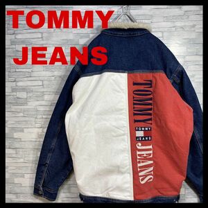 TOMMY JEANS ビック刺繍ロゴ　デニム　ボアジャケット　Gジャン　トミージーンズ　デカロゴ　タグ付き　未使用品