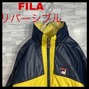 FILA ゴアテックス　リバーシブル　フード付きダウンジャケット　刺繍ロゴ　フィラ　GORE-TEX 防水　