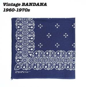 WAMCRAFT VINTAGE BANDANA ① 1960s 1970s Made in USA ワムクラフト ショベル柄 クロス柄 バンダナ 1960年代 1970年代 ヴィンテージ