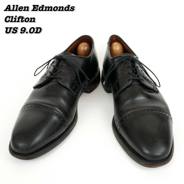 Allen Edmonds Clifton 1990s US9.0D アレンエドモンズ クリフトン ストレートチップ パンチドキャップトゥ 革靴 古靴
