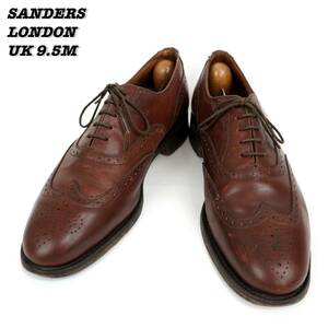 SANDERS LONDON WING TIP SHOES UK9.5M サンダース ロンドン ウィングチップ イギリス軍 革靴