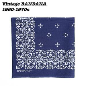 WAMCRAFT VINTAGE BANDANA ② 1960s 1970s Made in USAwam craft экскаватор рисунок Cross рисунок бандана 1960 годы 1970 годы Vintage 