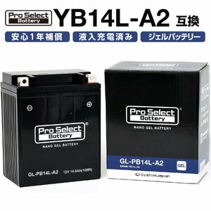 ProSelect(プロセレクト) バイク GL-PB14L-A2 ナノ・ジェルバッテリー(YB14L-A2 互換)(ジェルタイプ 液入充電済) PSB133 密閉型M