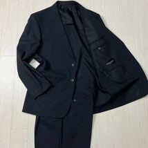 EXCELLENT FARAGO エクセレントファラーゴ　 メンズ　シングルスーツ　セットアップ　濃紺　ストライプ　AB5 ビジネス　フォーマル　AOKI_画像1