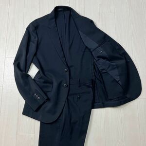 UNIQLO ユニクロ　メンズ　シングルスーツ　セットアップ　S　黒　SLIM FIT 感動ジャケット・感動パンツ　ビジネス　フォーマル　洗濯可能