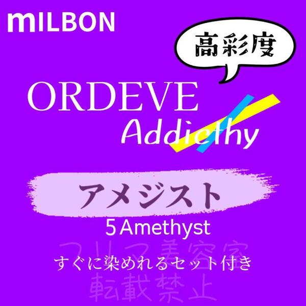 高彩度 アメジスト 5 ファッションカラー ショート ヘアカラー剤 セット付 バイオレット ヘアカラー 高発色 低刺激 透明感