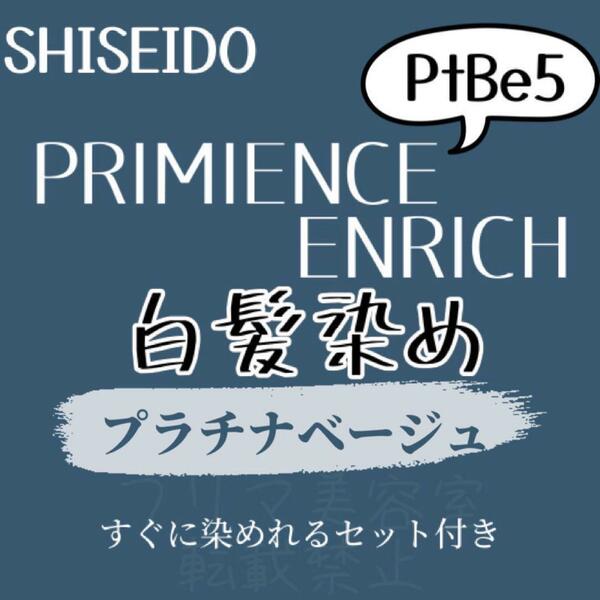 最安値 資生堂 PtBe5 白髪染め ショート ヘアカラー剤 セット付 少し暗め 色持ち良 オレンジみを消し柔らかい質感に見えるプラチナベージュ