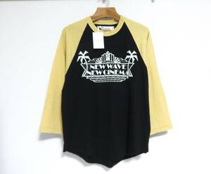 新品 DAIRIKU New Raglan Tee M ブラック イエロー ダメージ加工 日本製 ダイリク ラグラン 長袖 Tシャツ カットソー