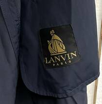 LANVIN ランバン ＊シルク 絹 混 ステンカラーコート ジャケット ＊R46-44 size ネイビー シンプル 上品 とろみ 肌触りの良い生地感 高級_画像8