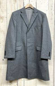 高級 紳士服 ＊TAILOR STREET テーラーストリート ＊ウール チェスターコート ジャケット ＊ブルーグレー 比翼仕立て 日本製 ＊カスタム