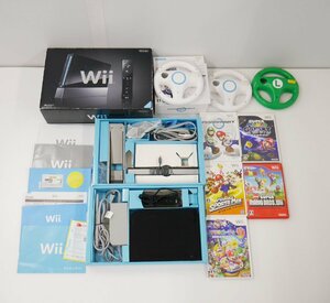 [ soft 5шт.@ имеется ] nintendo Wii корпус черный RVL-S-KJ Wii руль Mario Cart Mario вечеринка 9 др. совместно 