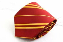 【良品】 ハリーポッター Harry Potter ストライプ柄 ライン柄 映画 ワーナーブラザーズ USJ メンズ ネクタイ レッド_画像1