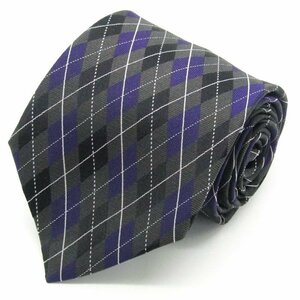 [ superior article ] Comme Ca Ism COMME CA ISM check pattern silk fine pattern pattern line pattern men's necktie gray 