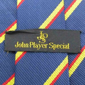 【良品】 ジョンプレイヤースペシャル John Player Special JPS ストライプ柄 シルク ライン柄 メンズ ネクタイ ネイビーの画像4