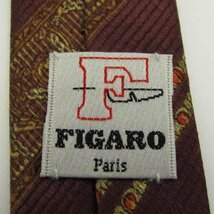 【良品】 フィガロ FIGARO ストライプ柄 シルク ライン柄 ドット柄 小紋柄 日本製 ブランド メンズ ネクタイ レッド_画像4