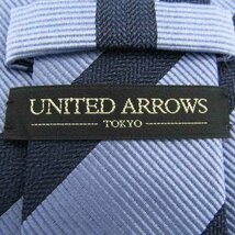 ユナイテッドアローズ UNITED ARROWS ストライプ柄 日本製 ハンドメイド メンズ ネクタイ ネイビー_画像4