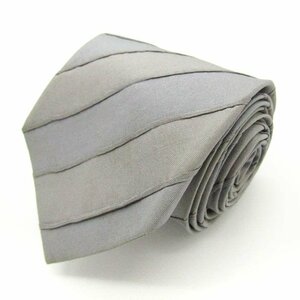  Issey Miyake ISSEY MIYAKE stripe pattern sill Klein pattern made in Japan men's necktie gray 