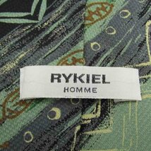 リキエル オム ブランドネクタイ ストライプ柄 幾何学模様 シルク メンズ グリーン RYKIEL HOMME_画像4