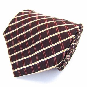  Renoma brand necktie silk check pattern .. pattern men's Brown renoma