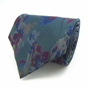  Renoma brand necktie total pattern glate silk Italy made men's navy renoma
