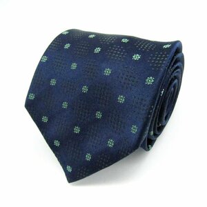  Benetton brand necktie dot fine pattern pattern geometrical pattern silk men's navy BENETTON