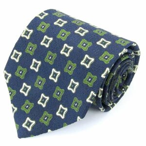  Renoma brand necktie square pattern dot geometrical pattern silk Italy made men's navy renoma