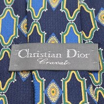 【良品】 クリスチャンディオール Christian Dior 小紋柄 シルク 総柄 花柄 メンズ ネクタイ ブラック_画像5