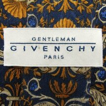 【良品】 ジバンシイ GIVENCHY ジバンシー 総柄 シルク イタリア製 花柄 メンズ ネクタイ ネイビー_画像4