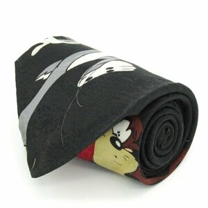 【良品】 ルーニーテューンズ LOONEY TUNES キャラクター柄 バッグスバニー ブランド メンズ ネクタイ グレー