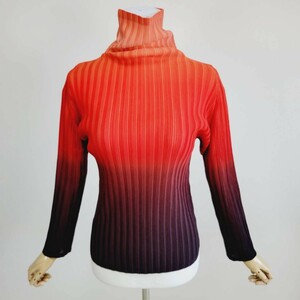 【美COLOR☆極美品】プリーツプリーズ　グラデーション　カットソー トップスPLEATS PLEASE ISSEY MIYAKE カットソー サイズ 半袖 Tシャツ