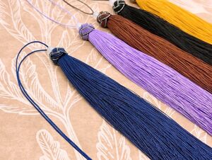  postage 120 jpy! including in a package OK! reservation 2 week **[20.]* high quality * tea ina long tassel * decoration *.* rayon * navy * 1 pcs * prompt decision!