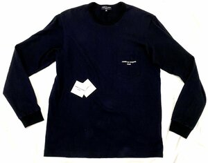 美品 COMMEdesGARCONS HOMME コムデギャルソンオム トップス カットソー Tシャツ ロンT ポケット ロゴ ブラック 黒 sizeM メンズ