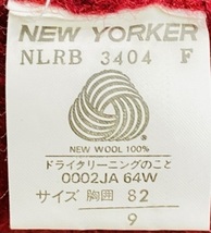 美品 NEWYORKER ニューヨーカー トップス ニット セーター 長袖 丸首 レッド 赤 レディース シンプル ウール100％ 毛100％_画像7