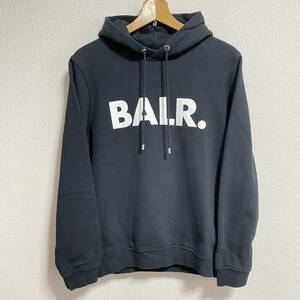 大人気◎ ★BALR ボーラー★ 裏起毛 プルオーバー パーカー BRAND STRAIGHT HOODIE フーディ 男女兼用 ブラック ストリート XS