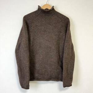 上品◎★J. CREW ジェイクルー★セーター ニット ロールネック ハイネック 長袖 トップス カジュアル ウール ブラウン メンズ XS/DD7367