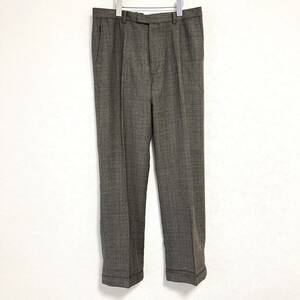 上品◎★BANANA REPUBLIC バナナ リパブリック★スラックス パンツ ボトムス オフィス チェック ウール ブラウン メンズ サイズ34/DD7401