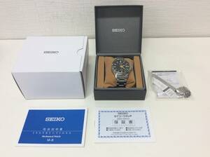 ■2508　SEIKO セイコー メンズ腕時計 4R35-03X0 23石 3針 デイト 黒文字盤 ゴールド シルバー 裏スケ 自動巻 稼動品 付属品