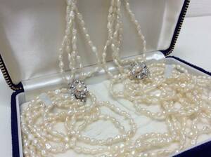 ■2591 真珠 パール ネックレス SILVER シルバー 刻印有 アクセサリー 総重量約61.8ｇ ケース付 ※写真をご確認下さい